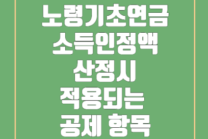 노령기초연금 소득인정액 산정 시 적용되는 공제 항목 완벽 가이드